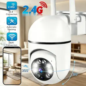 2.4G WiFi Outdoor Security Camera, Outdoor Wireless Security Camera, IP65 Waterproof 355° PTZ, Full Color Night Vision, Auto Motion Tracking, Two-Way Audio & Remote Access, Ultimate Home/Shop/Garden Protection, Outdoor Wifi Cameras