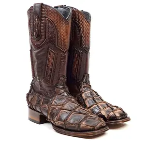 Connor Platinum Cowboy Boots - Tbco. Brown - Square Toe