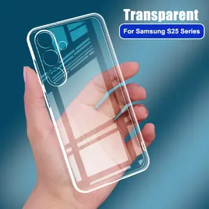 Clear Soft Silicone Phone Case For Samsung Galaxy S25 S24 S23 S22 S21 S20 Ultra Plus A55 A35 A25 A15 5G Transparent Back Cover