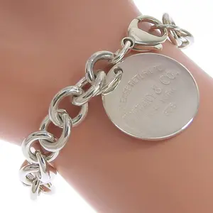Pre-owned Tiffany & Co. Sterling Silver 925 (Ag925) Small Leather Goods Return to Tiffany Silver925 Bracelet