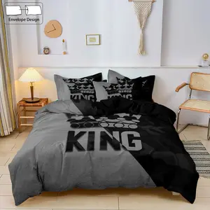 Crown Pattern King Size Sheet Set, 3 Piece Set Includes 1 Fitted Sheet and 2 Pillowcases, Soft Comfortable Decorative Bedding