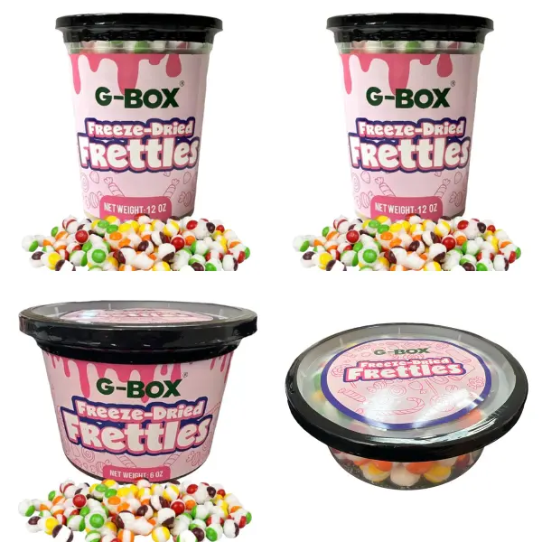 G-Box Bundle Freeze-Dried Corn Sweet Snack Candy - Original Flavor Frettles, Natural, Low-Sugar, No Artificial Additives, Carnauba Wax-Free, Airtight Sealed Deli Containers, 2 lbs 1 oz Camping Snack, Road Trips