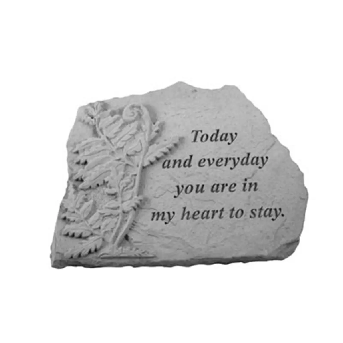 Kay Berry Today And Everyday Cast Stone Memorial Stone - Outdoor Garden Decor, Fern Design, Heartfelt Text for Commemoration