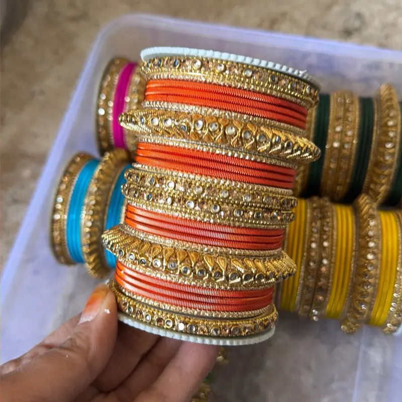 size 2.4 - Elegant Golden Finish Metal Bangle Set - 26-Piece Bulk Pack, Casual Trendy Jewelry, Fashionable Bracelet, Jewelry Accessory for Collection