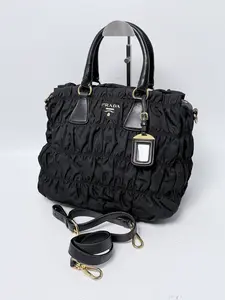 Pre-owned PRADA Nylon Tote Bags Tessuto Gaufre Shopping Tote Bag Top Handle Handbag JA483PR