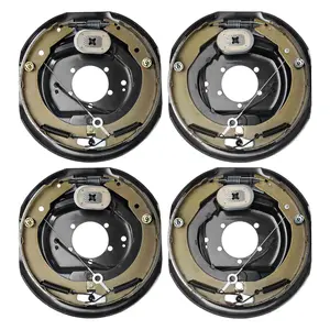 VEVOR Electric Trailer Brake Assembly, 12" x 2", 2 Pairs Self-Adjusting Electric Brakes Kit for 7000 lbs Axle, 5-Hole Mounting, Backing Plates for Braking System Part Replacement (2 Right + 2 Left)