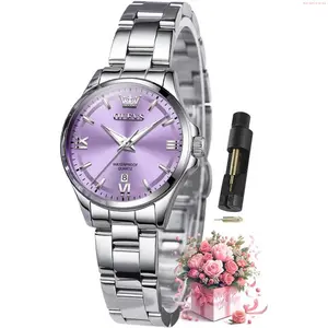 OLEVS Watch OLEVS Watches for Women Luxury Elegant Stainless Steel Waterproof Luminous Diamond Women's Fashion Watch Ladies Watches for Small Wrists