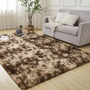 96*120in Solid Color Fluffy Rug, 1 Count Non-slip Soft Plush Area Rug, Decorative Carpet for Home Living Room Bedroom Study Room, Home Decor