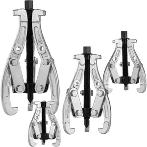 VEVOR Gear Puller Set, 3" 4" 6" 8" Puller Kit, 3 Jaw Gear Bearing Flywheel Pulley Removal Tool, 2 or 3 Reversible Jaws Wheel Puller, Vertically and Horizontally, External and Internal, 4-Piece