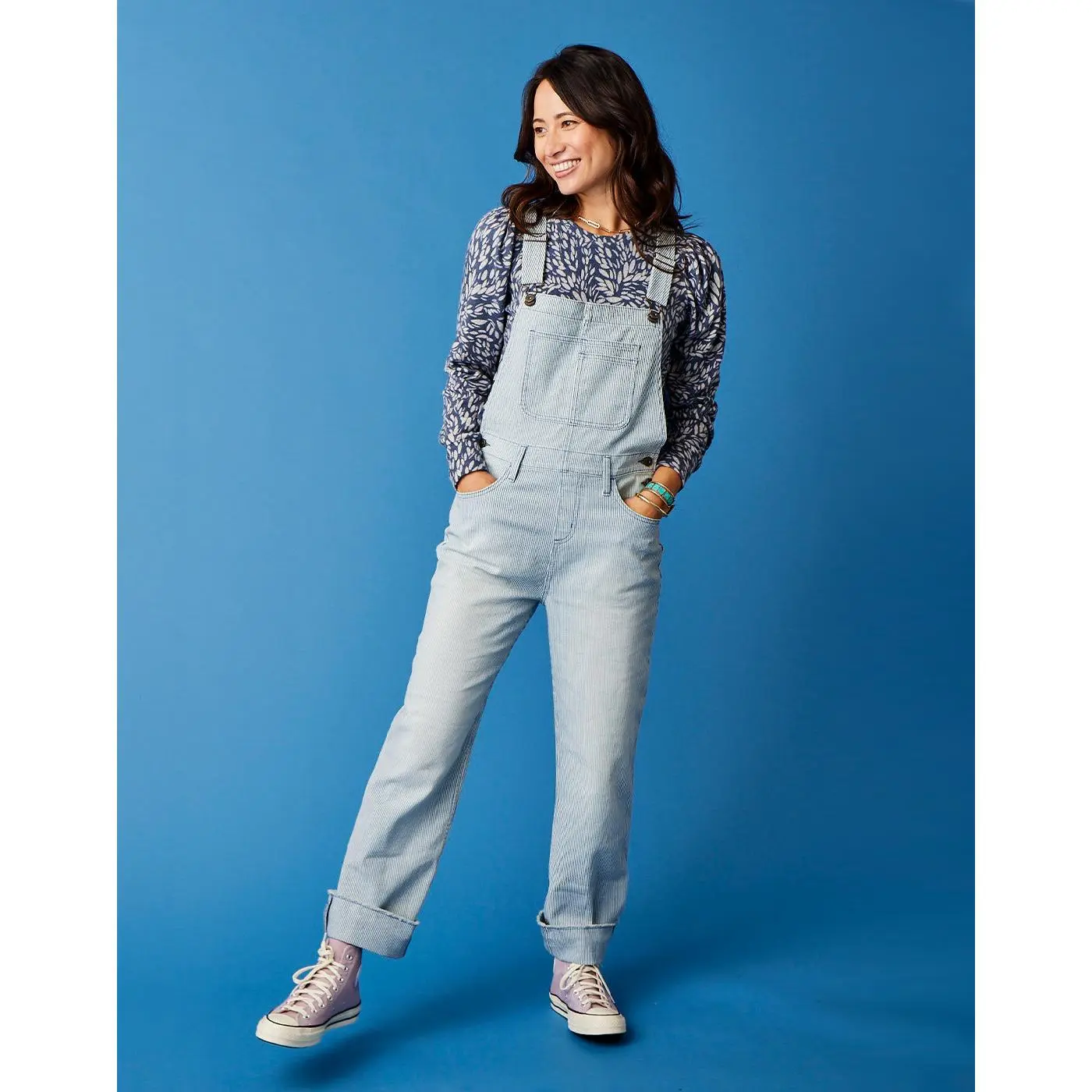 Jason Railroad Stripe Overall: Indigo Stripe - FINAL SALE