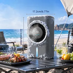 Portable Ice Mist Rechargeable  Fan | Semiconductor Chip | Touch Control Adjustment, Adjustable Ice Mist Size | Extra Large Water Tank | Suitable for Kitchen, Outdoor, and RV Use | 4000mAh High-Performance Battery