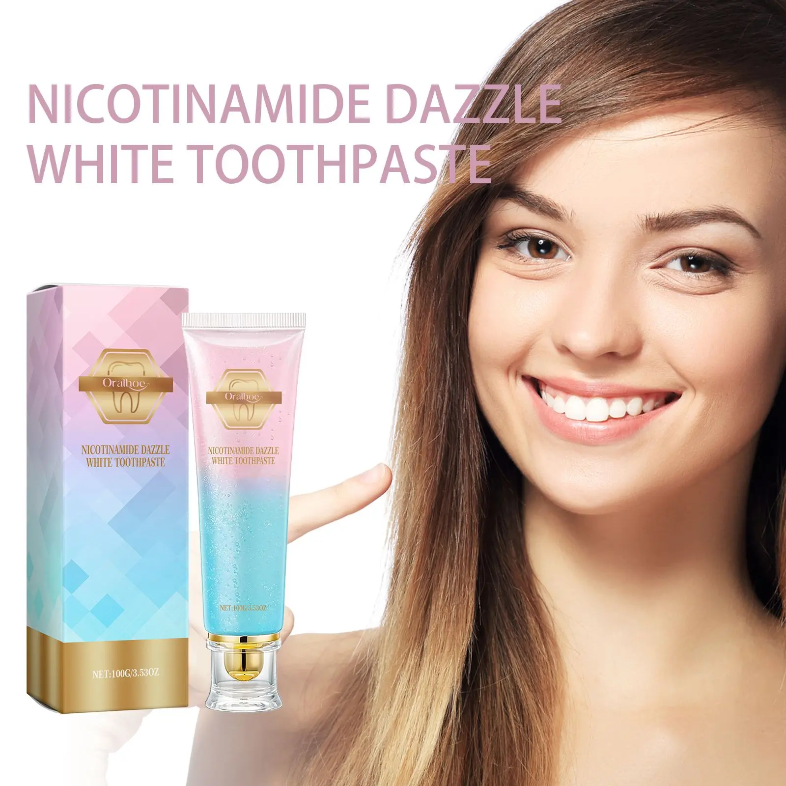 Nicotinamide Brightening Toothpaste, Daily Oral Care Toothpaste for Stain Removal, Fresh Breath Tooth Cleansing Paste, Deep Clean Teeth Surface Stains for Men Women