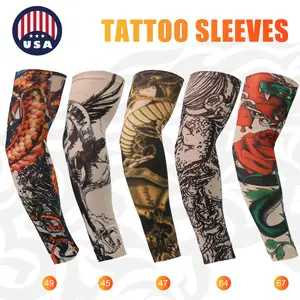 10Pairs Tattoo Arm Sleeves,UPF 50+ UV Protection,Stretchy Breathable Fabric,Quick Dry Cooling Effect,Assorted Designs,for Outdoor Sports and Daily Use