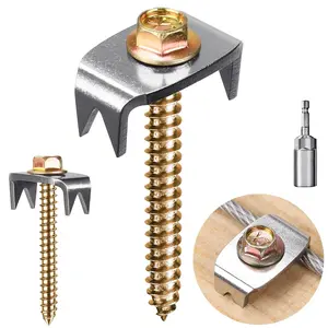 Barbed Fence Staples, 200 count Fence Fasteners for Wire Fencing, Wire Fence Fasteners, Fencing Nails for Softwoods, Metal Grid Compatible