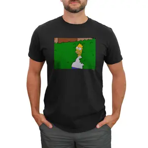 Men's The Simpsons Homer Disappearing into the Bush, Nothing to See here T-Shirt