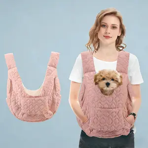 Pet travel carrier suitable for small and medium-sized dogs and cats. Multi-functional front-mounted design with adjustable shoulder straps and a detachable bottom harness, ideal for camping and hiking.