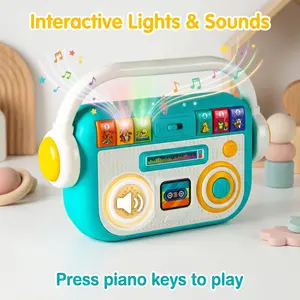 Children Music Toy Baby Music Player Light Cartoon Music Box, Suitable for Babies Aged 12 Months and Above, Unisex Design