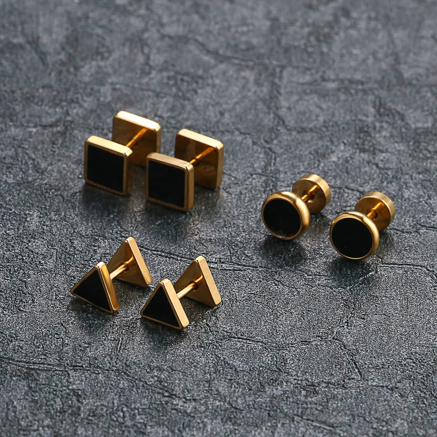 OIDEA Steel Barbell Studs for Men and Women, Edgy Plug-Look Jewelry with Polished Accent, Alternative Concert Gift, Hip Hop Jewelry, Unisex, Geometric, Concert Outfits, 1 Cm By 0.8 Cm Face, Casual, 1X0.8cm