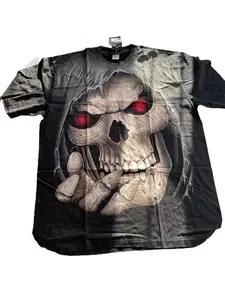 SKULL BIKER TSHIRT RED EYE