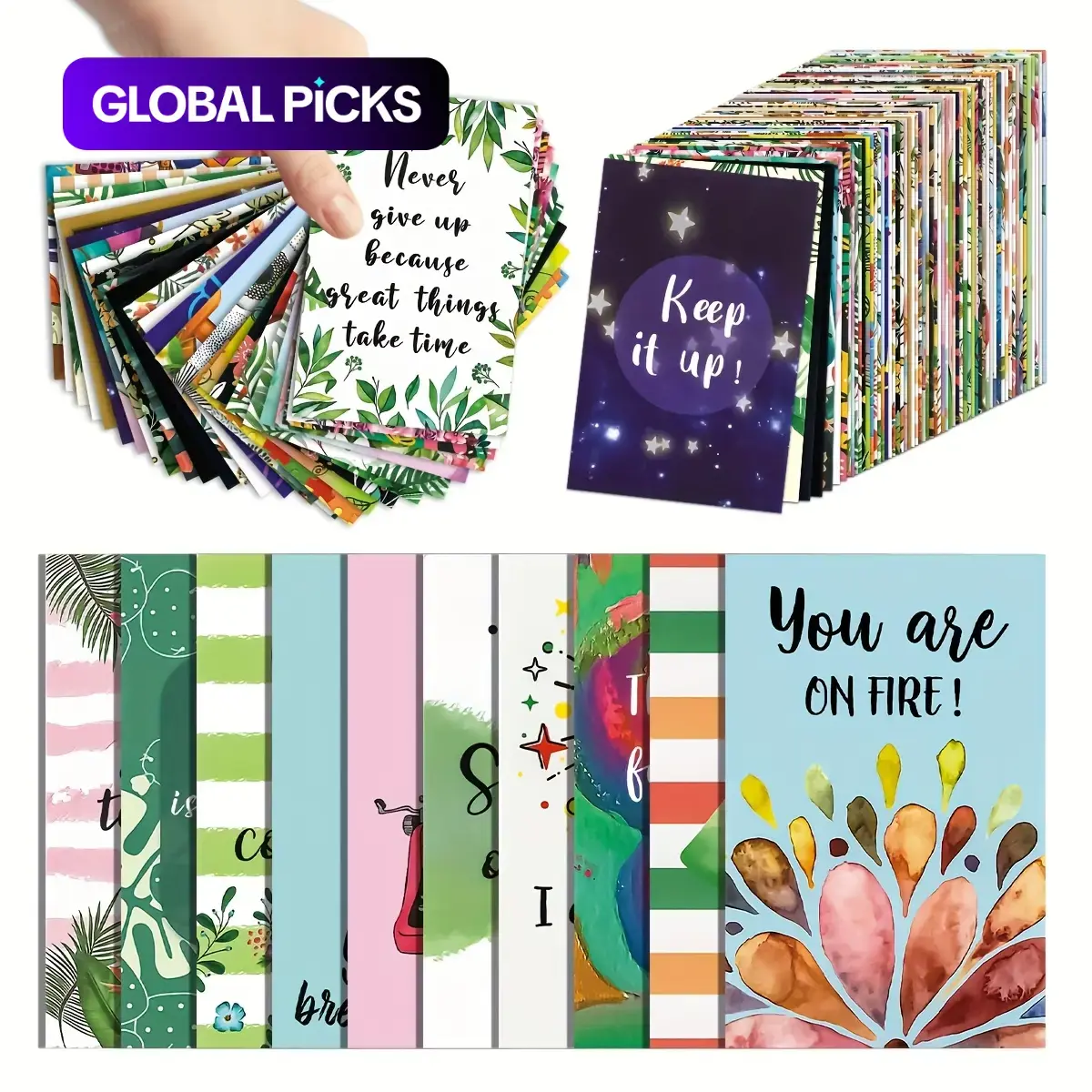 Positive Affirmation Cards, 72-Piece Set of Inspirational Greeting Cards Assortment and Encouraging Quote Cards, Mini Note Cards for Daily Motivation, Employee Appreciation, and Gifts #GLOBAL PICKS