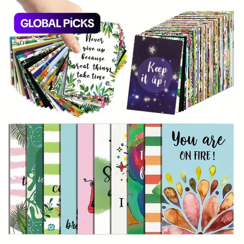 Positive Affirmation Cards, 72-Piece Set of Inspirational Greeting Cards Assortment and Encouraging Quote Cards, Encouragement Cards, Mini Note Cards for Daily Motivation, Employee Appreciation, and Gifts #GLOBAL PICKS
