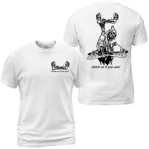 Men's Mathews Archery Grim Reaper Short-Sleeve T-Shirt - USA-Made, Patriotic Skull Reaper Compound Bow Graphic, "Catch Us If You Can" Bow Hunting Casual Daily Wear Apparel
