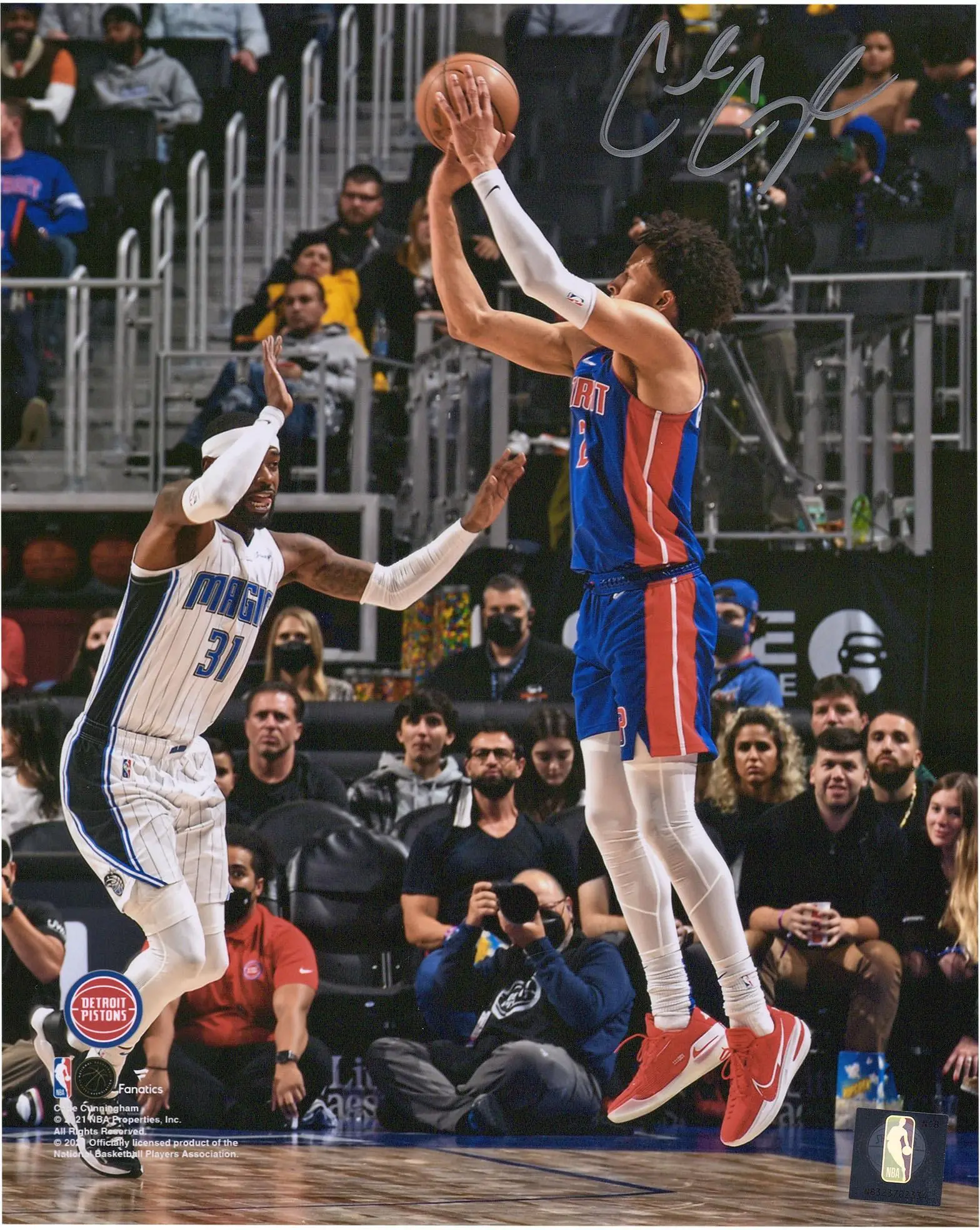 Cade Cunningham Detroit Pistons Autographed 8" x 10" Shooting vs. Orlando Magic Photograph - Fanatics Authentic Certified