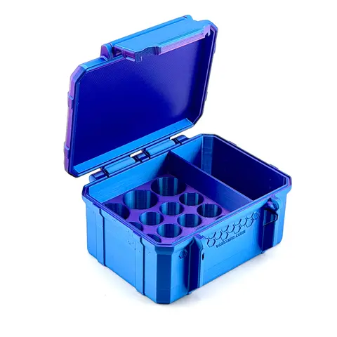 Mixed Vial Case | 12-Slot 3 ml + 3-Slot 5-10 ml Vial Case | Optional BAC Water Slot | Organizer for GLP-1, Peptides, Research
