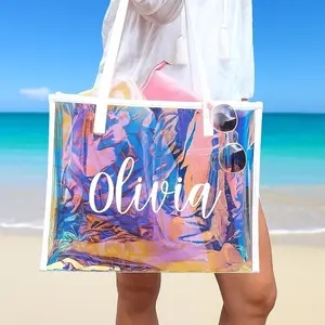 Personalized Holographic  summer Beach Tote Bag: Bachelorette Party Favor