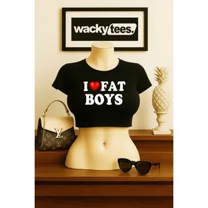 I Love Fat Boys I Heart Funny Adult Humor Graphic Tee Shirt