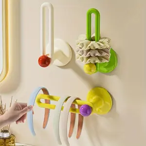 3pcs Multifunctional Wall-Mounted Hair Accessory Organizer - No-Drill Plastic Hair Tie Holder, Headband and Scrunchie Jewelry Tower Rack