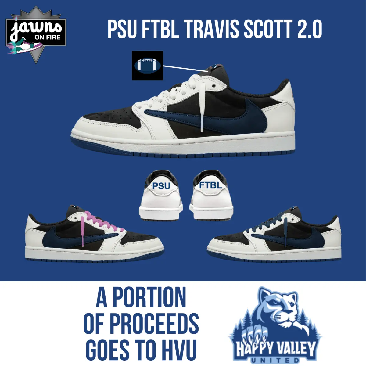 Ready Now - Custom Travis Scott Penn State Sneaker 2.0 - TikTok Shop