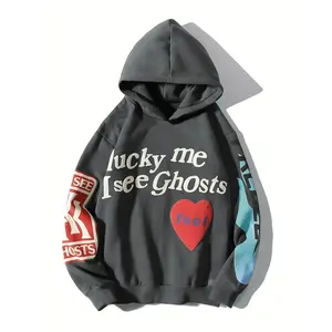 Women's Y2K style hoodie, casual Everyday long sleeved knit pullover, patterned letter print, Spring and Autumn fashion Sweatshirts