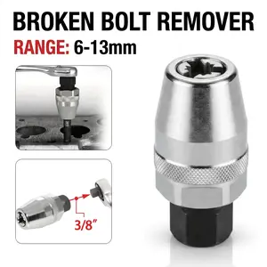Spiral Broken Bolt & Stud Extractor Set (6-13mm) - 3/8" Drive Screw Remover for Ratchet & Impact Wrench