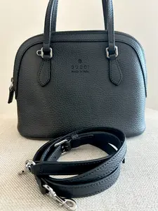 Pre-owned GUCCI leather Crossbody Bags Dome Black Top Handle or Crossbody