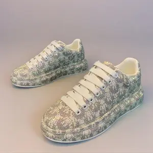 2026 spring fashion sneakers high-end trend thick sole full diamond studded casual shoes trendy brand for men  multi-purpose diamond men's shoes