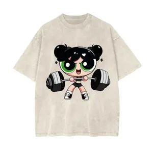 Buttercup #Powerpufff Strong Girl Gym Graphic Tee, Y2k Fitness, Trending 2026, Weightlifters, Cotton T-shirt, Pump Cover Gym Tee for Men Women