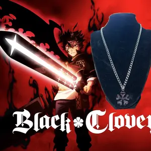 Black Clover 5 Leaf Necklace - Stainless Steel Anime