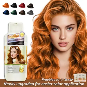 Upgraded version of hair coloring shampoo, floral aroma is not pungent, color faster and longer lasting,   natural hair coloring, plant hair care, black and silver coloring hair Orange Haircare Flower Hairdyeshampoo Straight Blonde Highlights