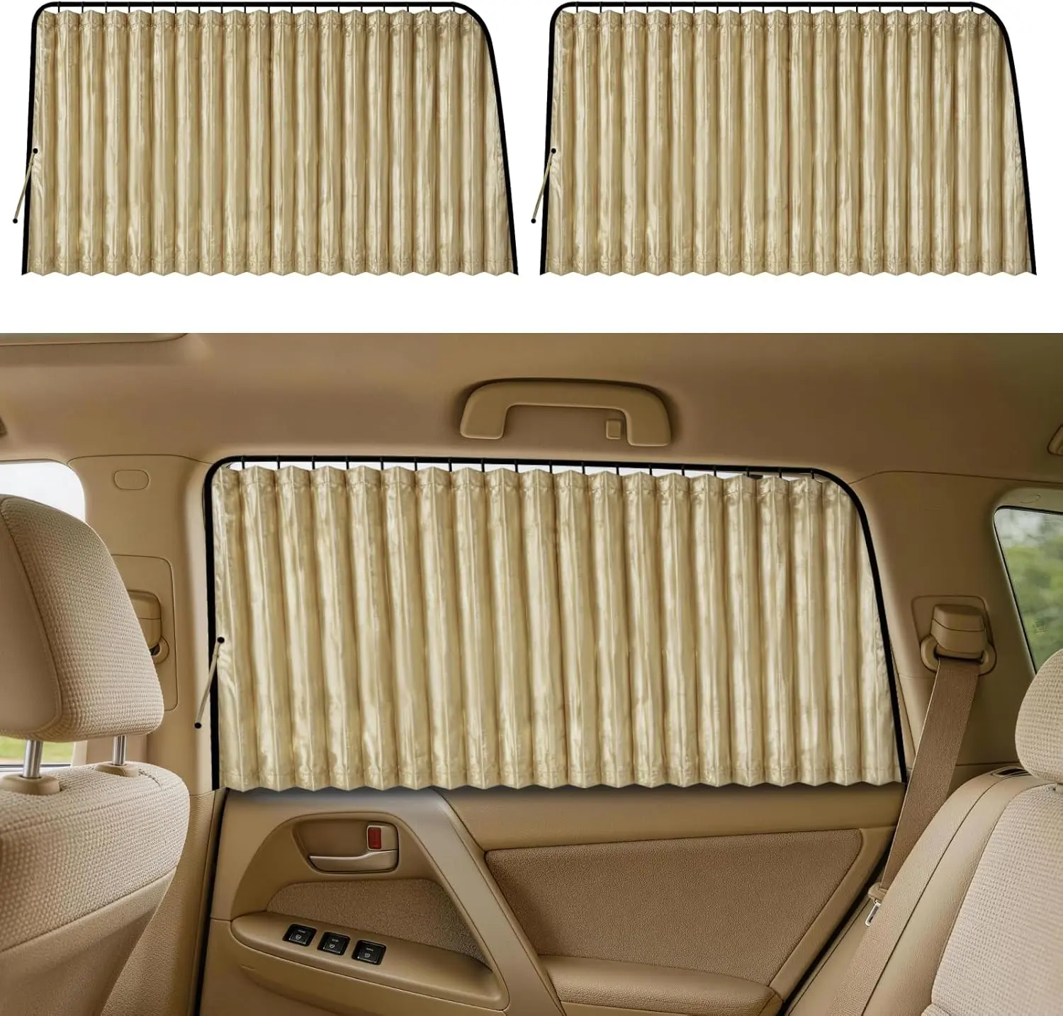 4 PCS Magnetic Car Window Covers, UV-Block Privacy Baby Sun Shades with Heat Insulation & Strong Magnets for Easy Steel Frame Installation, Camping, Travel