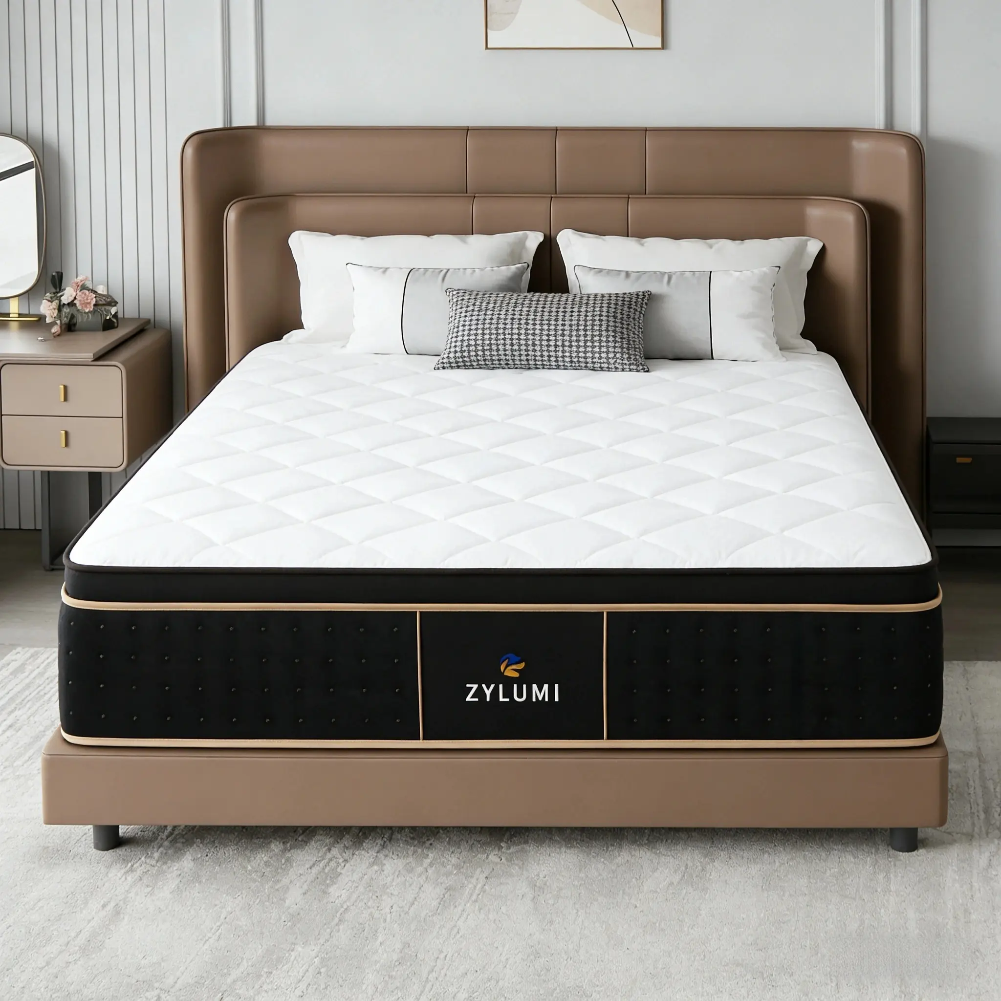 Hybrid Memory Foam and Spring Bed - 10/12/14 in All Mattress Sizes (Twin, Full, Queen, King), Medium Firm, Lumbar Support, Breathable, High Quality Mattress in Box