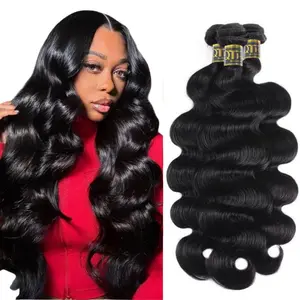 QTHAIR 16A Brazilian Body Wave Bundles 100% Unprocessed Virgin Human Hair Natural Black 4x4 HD Closure Hair Extensions Traditional Sew in Quickweave for Black Women 12-30 Inches kinky