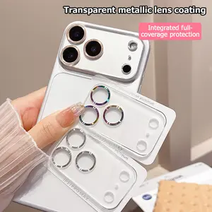 3Pcs Bling Glitter Camera Lens Tempered Glass Screen Protector for iPhone 17 Air 15 14 Pro Max 17 Air 13 Mini Plus 17Pro HD Film