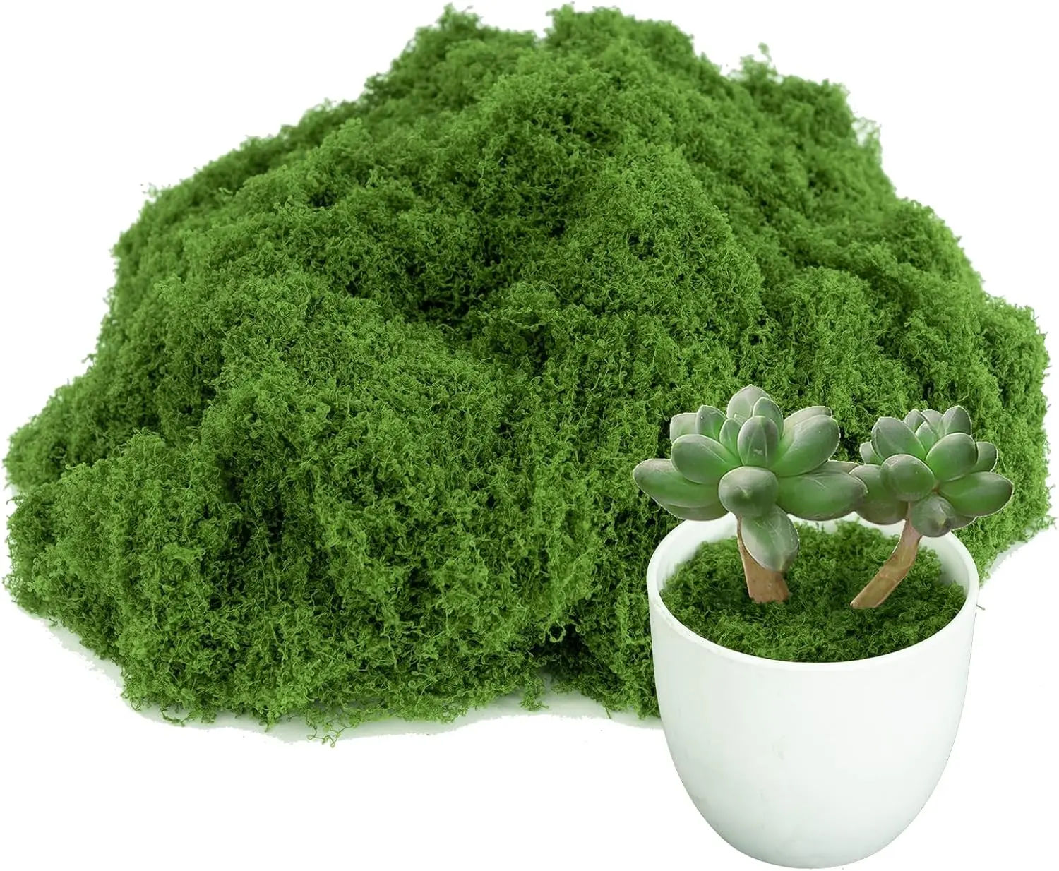 Nylon Reusable Realistic Synthetic Green Moss Pack - Aquatic Pet Supplies Decorations, Floral Garland, Fairy Ornaments, Potted Plant Craft & Room Arrangement Accessories