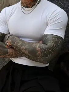 Men’s High Stretch Fitted Gym T-Shirt, Short Sleeve, Solid Color Design, Shaping Sports Top, Ideal for Gym, Training, Sports & Casual Wear, Durable Elastic Fabric for Multiple Sports Scenarios