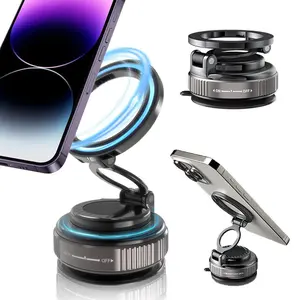 Magnetic Car Phone Holder Strong Suction Vacuum Phone Mount for Men/Women 360° Adjustable Foldable Portable Magnetic Phone Holder for Car for Car/Gym/Mirror/Smooth