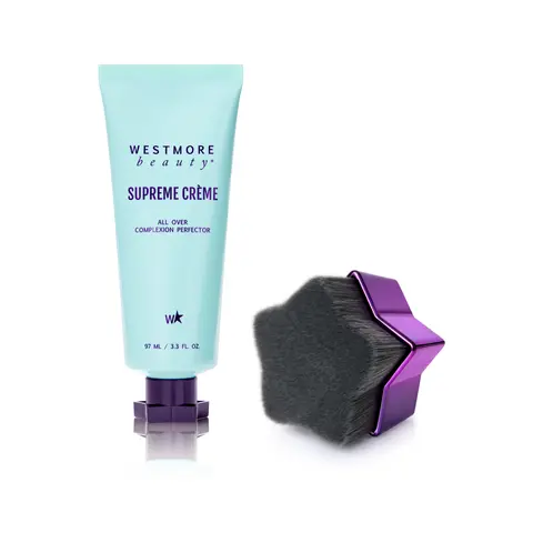 Westmore Beauty Supreme Creme 3.5oz + Star-Shaped Kabuk Brush, Complexion Perfecting Set