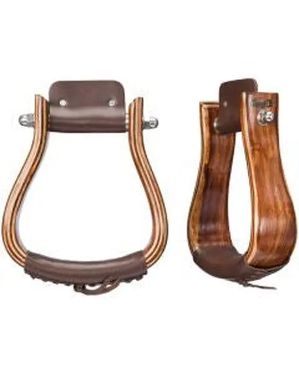 3" Neck 2" Tread Mahogany Stirrups
