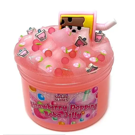Strawberry Popping Boba Jelly Slime