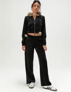 TRUE RELIGION Velour Womens Straight Leg Pants